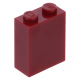 LEGO kocka 1x2×2, sötétpiros (3245)